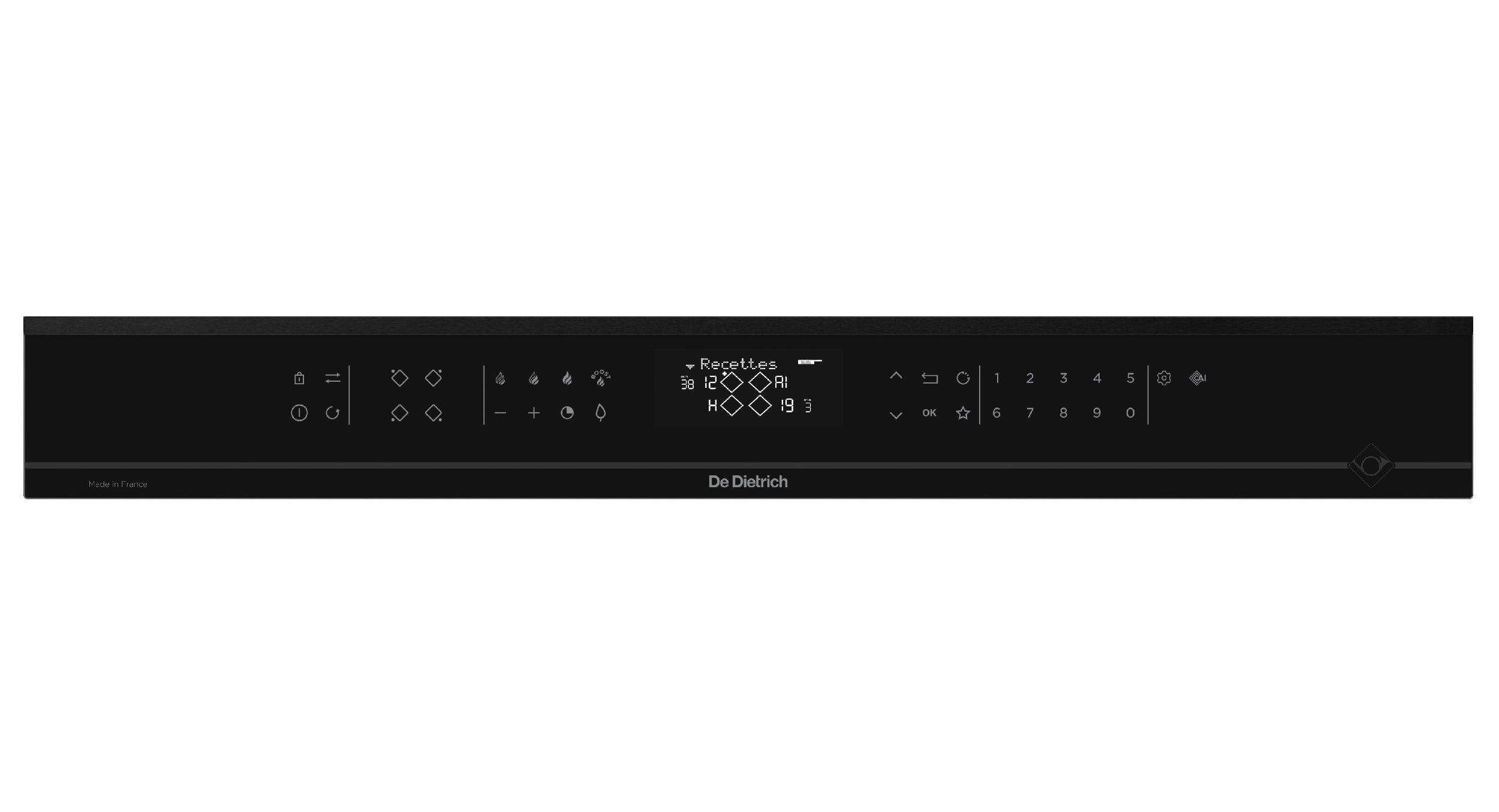 Bílý LCD dislej varné desky De Dietrich DPI4420B
